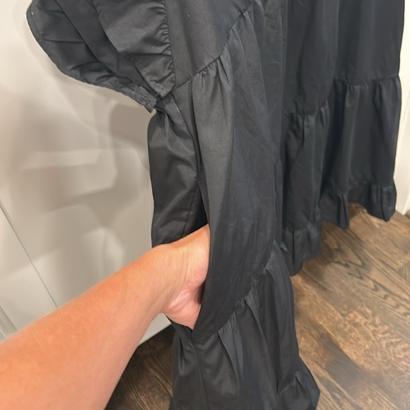 Abercrombie & Fitch Flutter Sleeve Tiered Mini Dress Black XXLT Plus Pockets - Picture 14 of 16